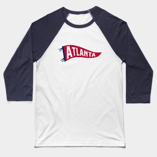 Atlanta Pennant - White Baseball T-Shirt